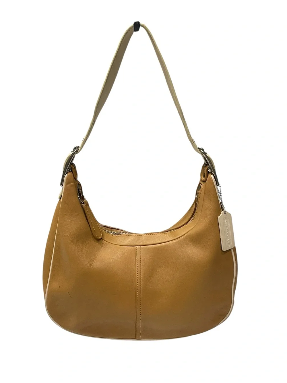 COACH Y2K Ergo 9591 One Shoulder Genuine Leather Bicolor Beige White Bag